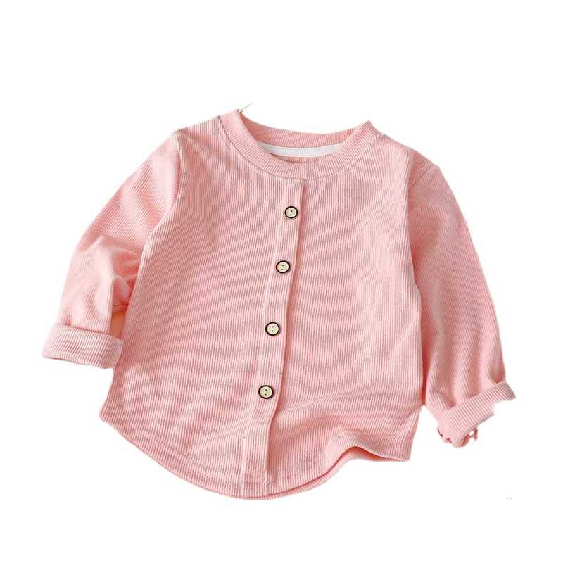 T-shirts Girls' Sweet Long-Sleeve T-Shirt New Style Knitted Base Shirt Children's Ribbed Elastic Buttoned Warm Top