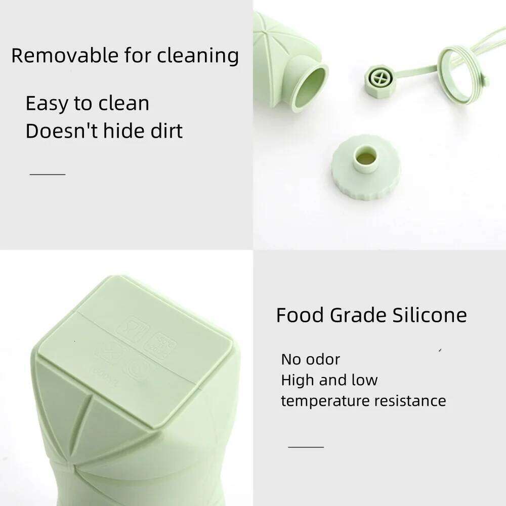 Large Capacity Silicone folding water bottle Outdoor Sports Cycling Kettle Portable Creative Compression Soft Travel Cup Z260314