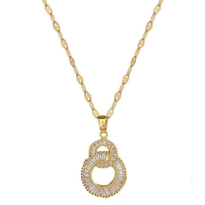 DIEYURO 316L Stainless Steel Crossover Circles Pendant Necklace For Women Girl New Choker Charm Chain Jewelry Gift Party H260312