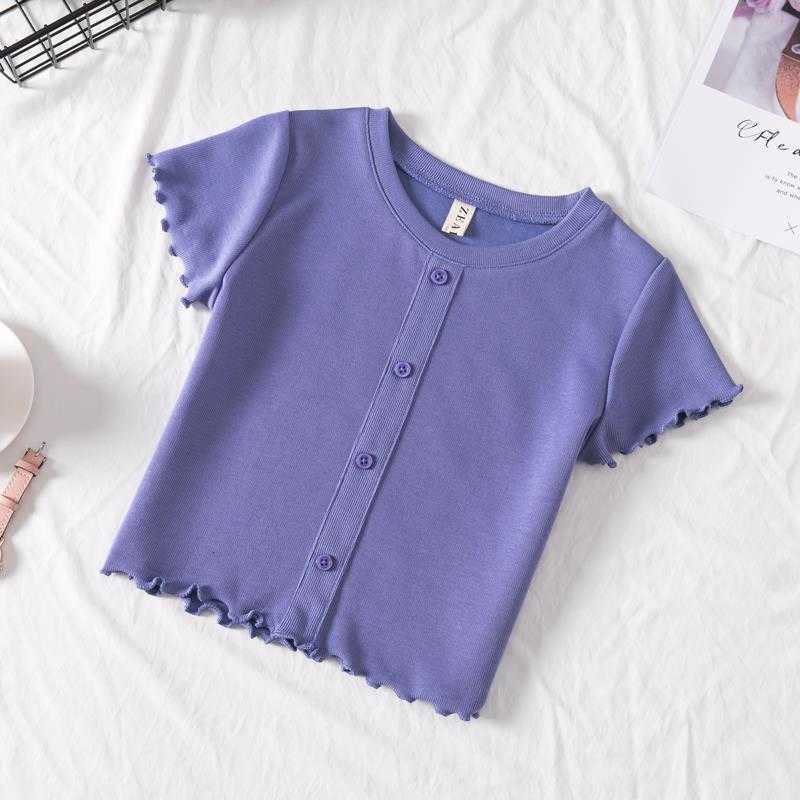 T-shirts Girls' short-sleeve t-shirt children's thin stylish short-sleeve tee for older girls sweat-absorbent and breathable