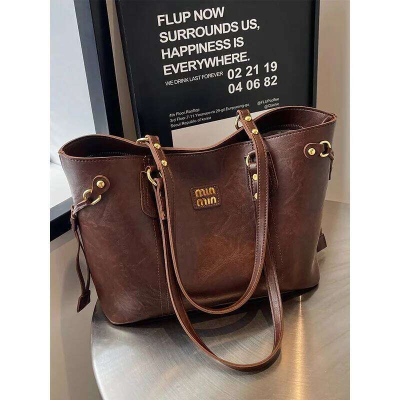 High Quality Light Luxury Simple Designer Retro Large Capacity Underarm Tote Bag Fashion Trend One Shoulder High Value Handbag XIU LAI SI