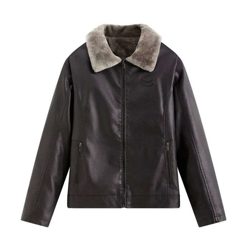 Man Plush Jacket Winter Fashion Thicken Cold-proof Windproof Male Outerwear Fur Collar Long Sleeve Business Casual Men Coat Z260313