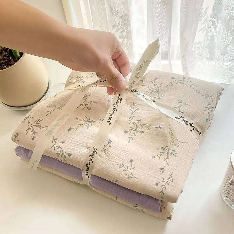 Ins Simple Little Rabbit Bedding 2025 New Four piece Washed Cotton Quilt Set, Dormitory Bed Sheet Set for Girls H260312 - view 4