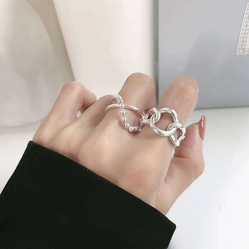 Authentic 925 Sterling chain round change Finger Rings for Women Wedding Original Silver Jewelry H260312