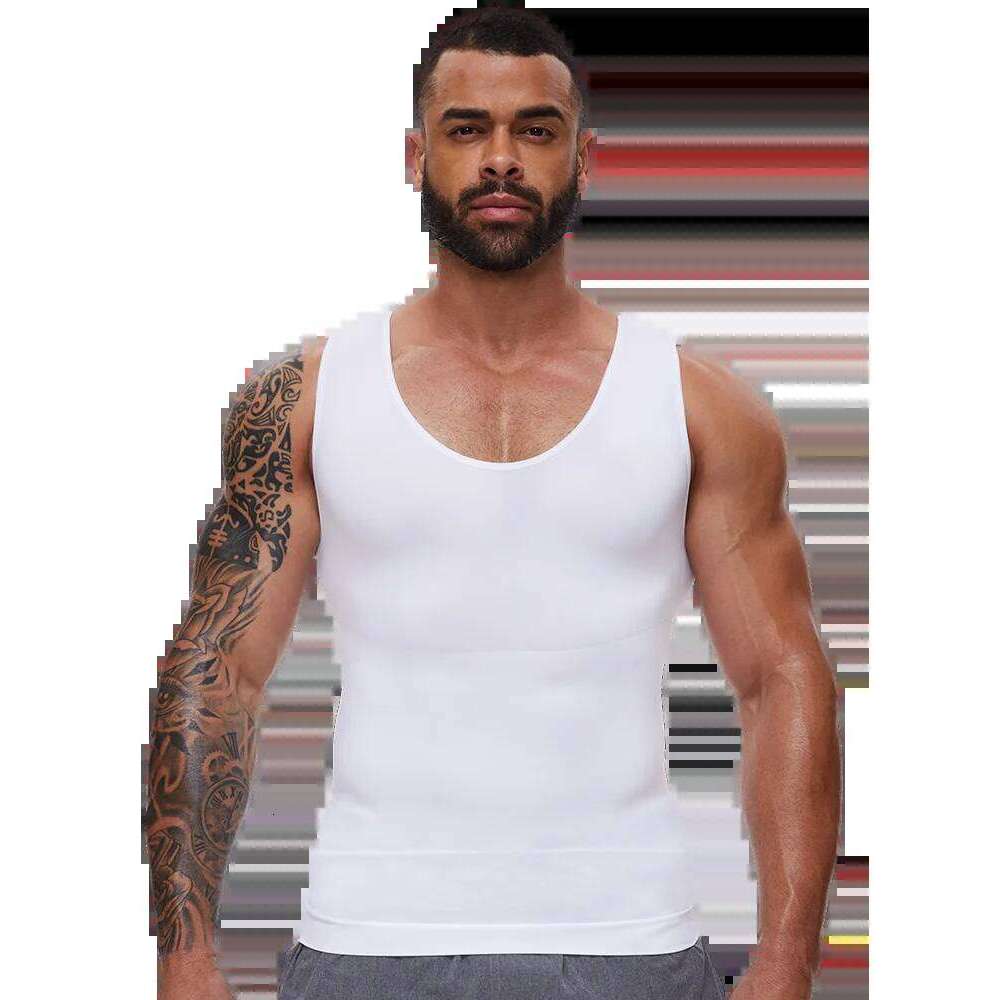 Mens Tummy Control Shapers Compression Shirt Slimming Undershirt Body Shaper Tank Tops gynomastica Sleeveless Shapewear Vest 26Y0312