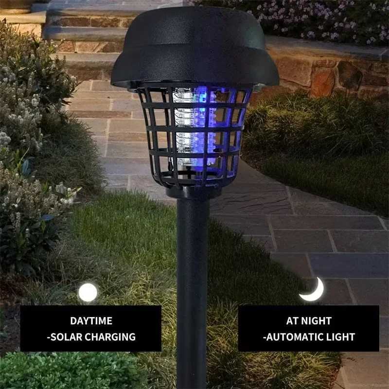 2/4pcs Solar Bug Zapper WaterproofOutdoor Mosquito Zapper Lighting Mosquito Repellent Lamp for Indoor Outdoor Use Garden Patio H260313