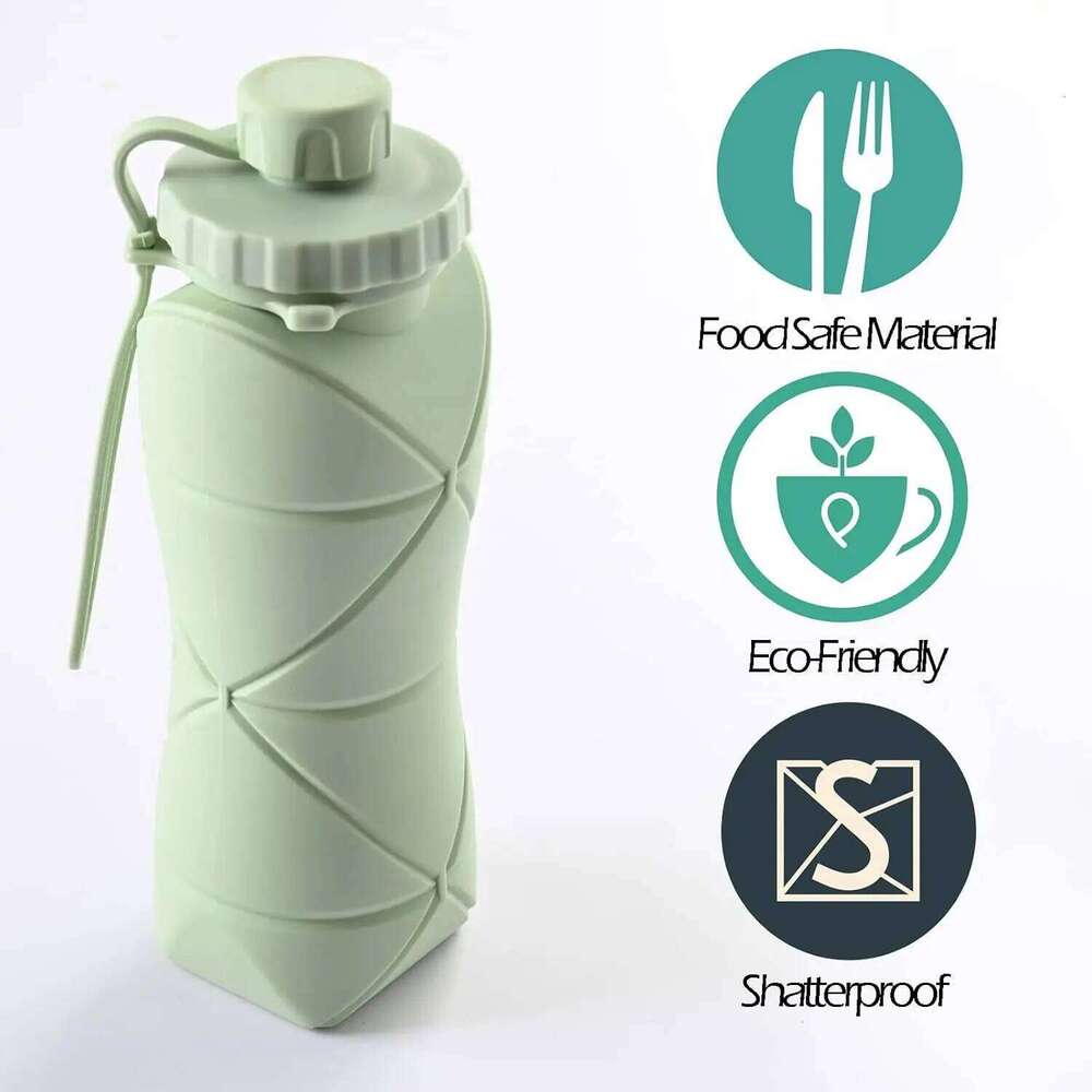 Silicone Collapsible Sports Bottles Outdoor Camping Folding Water Cup Large Capacity Travel Foldable Leakproof.kettle Z260314