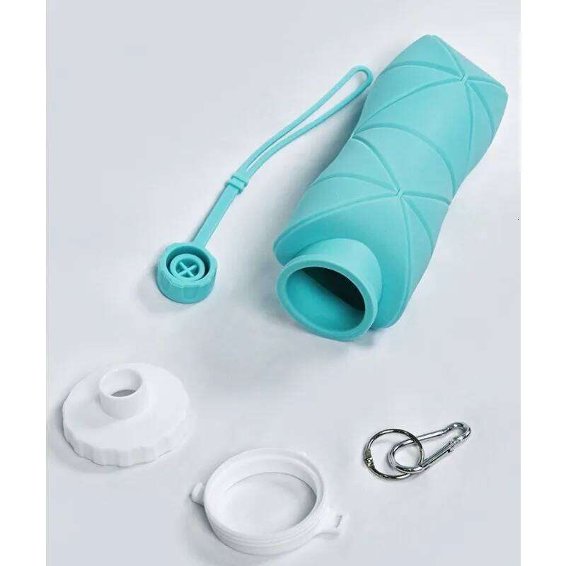 600ml Outdoor Sports Travel Silicone Portable Folding Water Bottle High Temperature Resistant Reusable Z260314