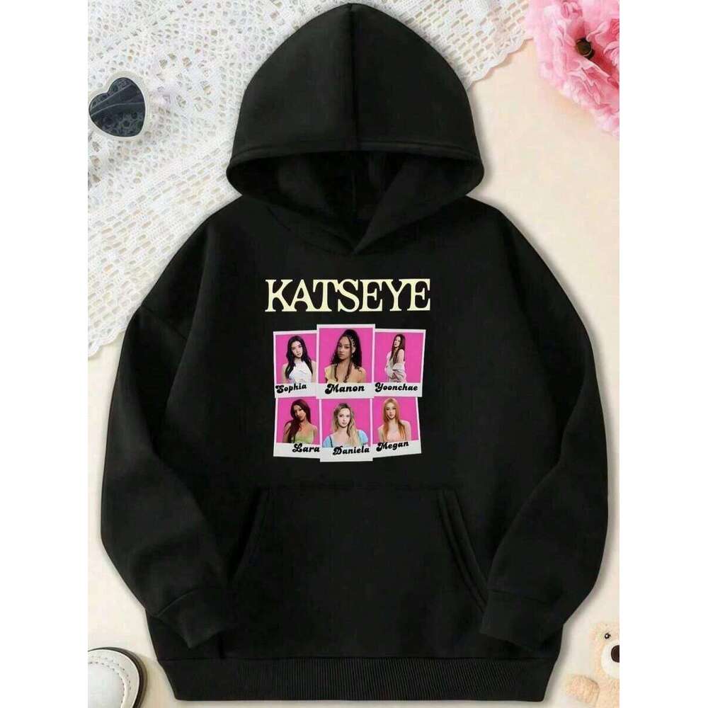 Katseye Pattern Printed Sweatshirts Man's Autumn Winter Fashionable High Quality Casual Sports Long Sleeve Loose Pullover Tops Z260314