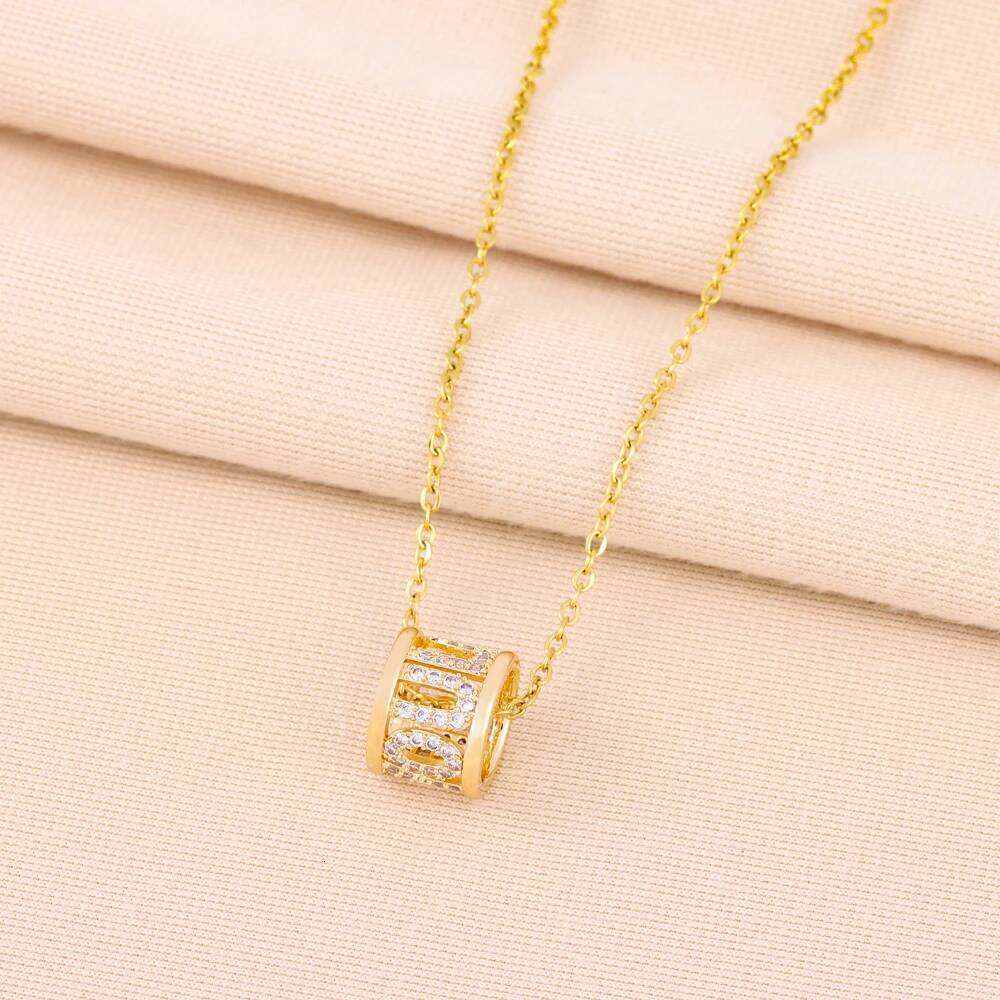 New In Sweet Sexy Geometric Cylinder Letters Pendant Stainless Steel Necklaces For Women Trendy Ladies Neck Chain Jewelry H260312
