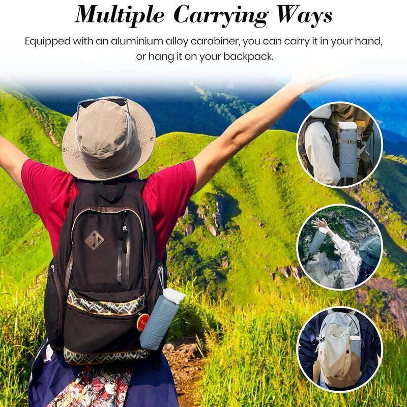 Collapsible with Leakproof Valve, Reusable Silicone Water Bottle for Travel, Gym, Camping, Sport Z260313