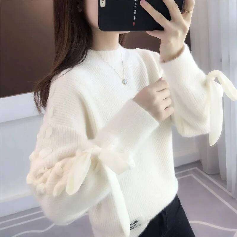 2024 New Turtleneck Sweater Autumn Winter Knitted Pullovers Women Sweaters Casual Loose Long Sleeve Female Jumper Z260313