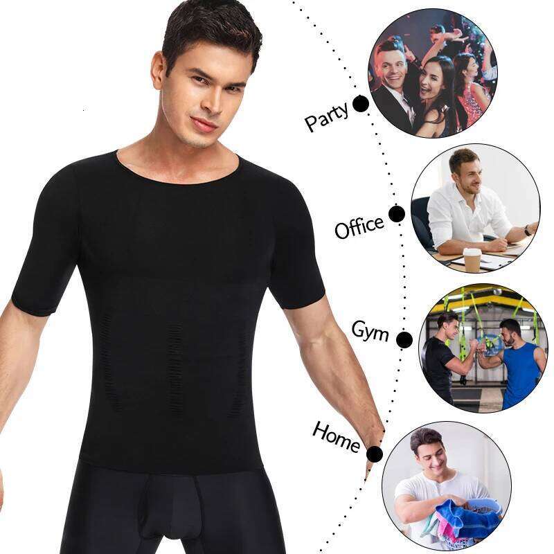 Men Weight Loss Shapewear T-Shirt Body Shaper Slimming Compression Shirts Gynecomastia Undershirt Waist Muscle Tank Tops 26Y0313