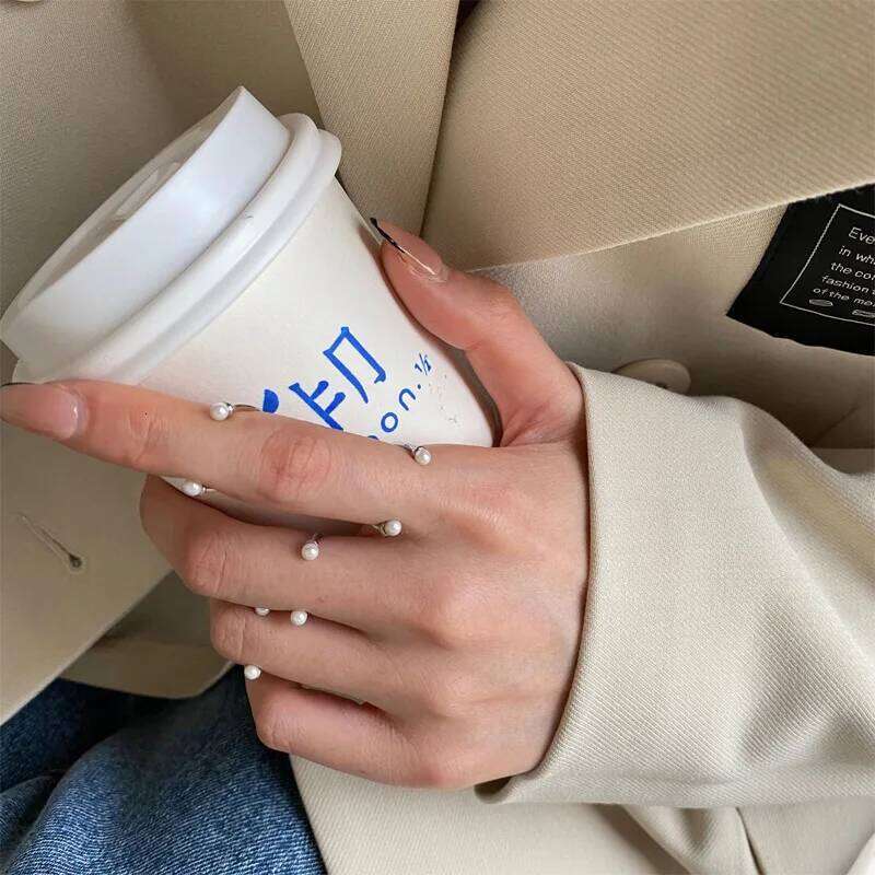 VENTFILLE 925 Sterling Silver Open Pearl Smile Stackable Finger Ring Simple Fashion Cute Adjustable For Female Jewelry Wholesale H260312