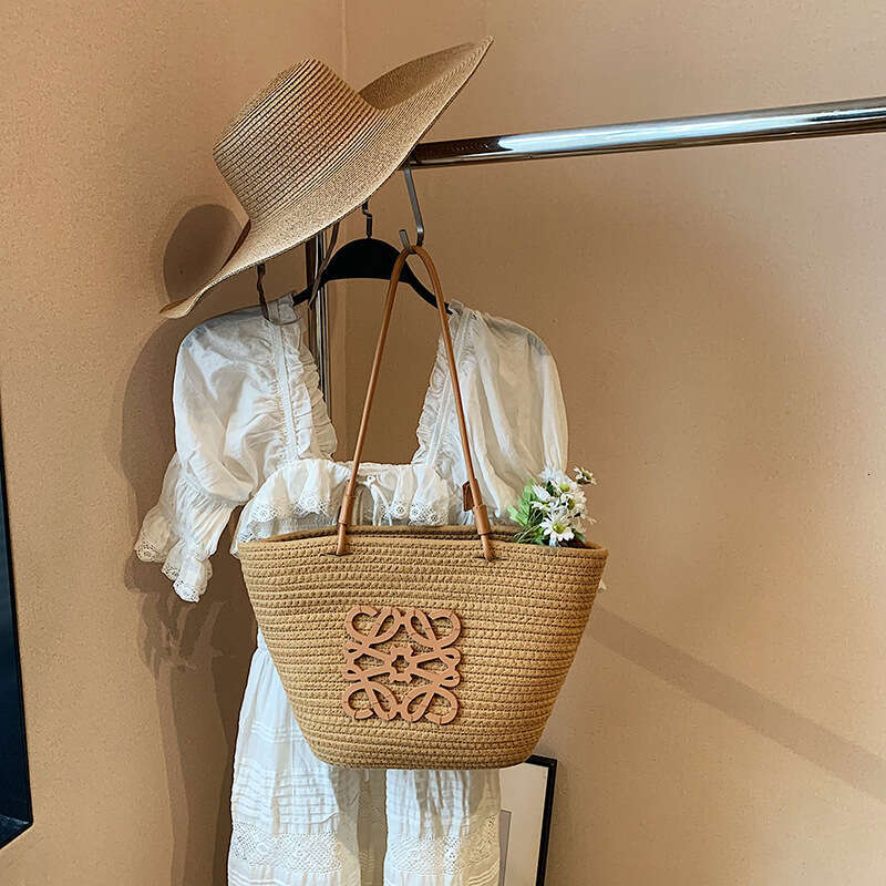 French Style Straw For Women New Summer Beach Vacation Large Capacity Tote Basket Bag