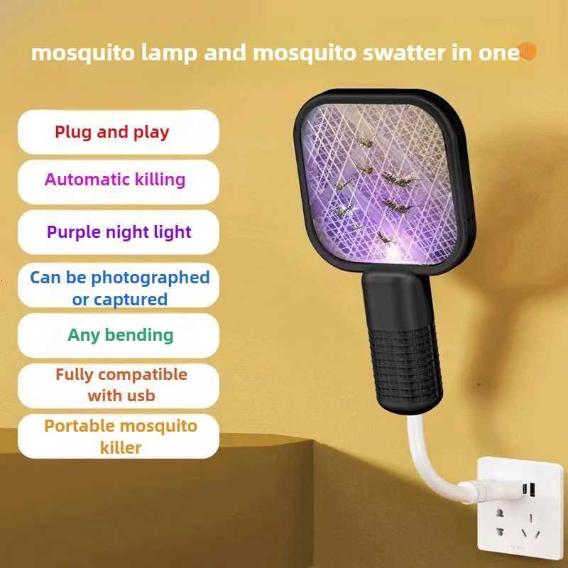 Electric Mosquito Swatter UV Light Bug Zapper Rechargeable Fly Killer Insect Racket Portable Outdoor Pest Control for Camping H260313