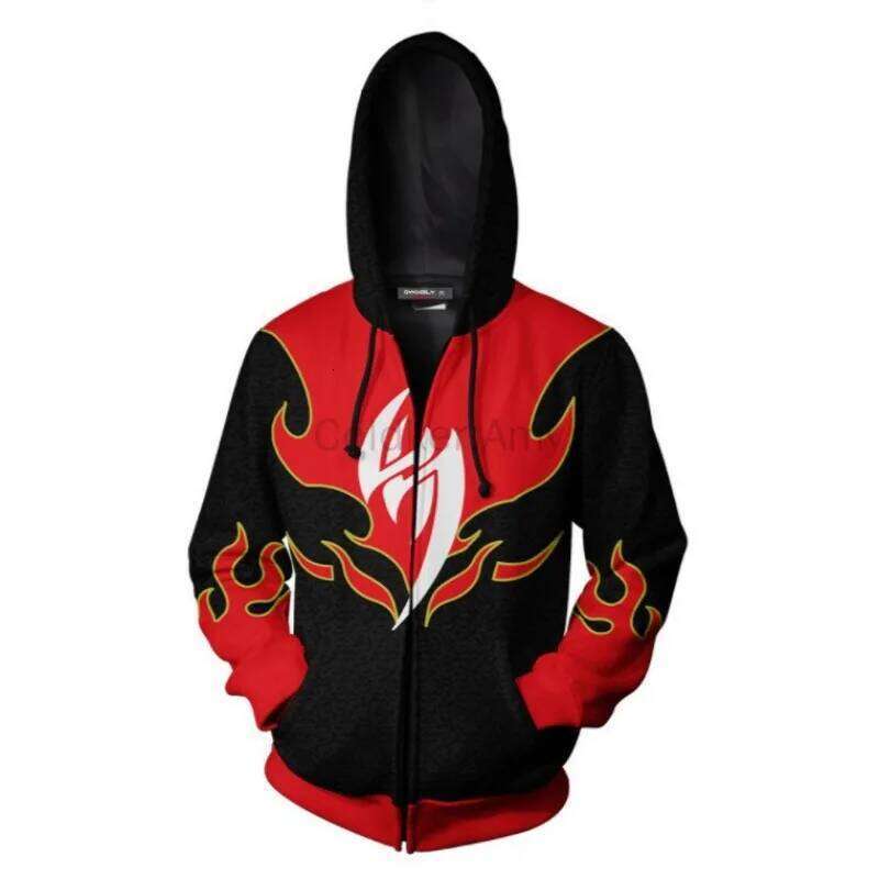 Zip Hoodie Men's and Women's Casual Halloween 3D Printed Hoodies Robot Sweatshirts Games Anime Cosplay Costume Z260315