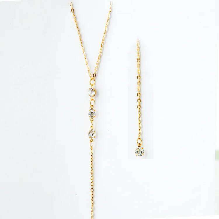 Sleek Minimalist With Rhinestones Sexy Dew Behind The Back Necklace Body Chain Long Ladies Charm Jewelry Accessories H260312