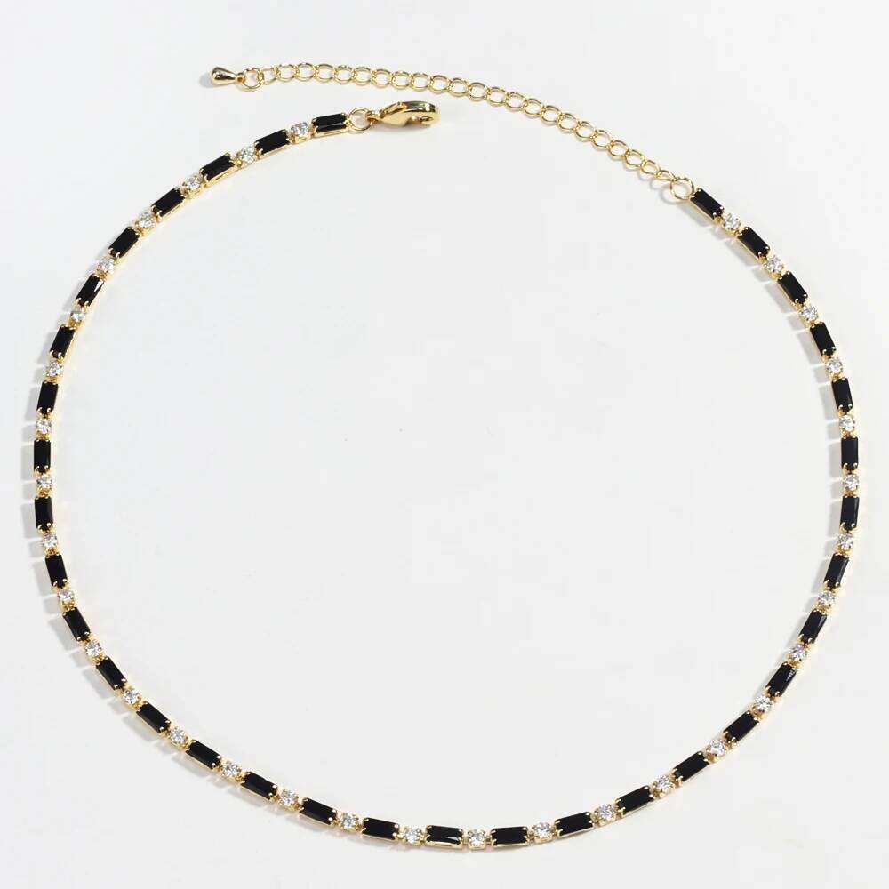 Sexy Choker Iced Out Tennis Chain Necklace For Women Cubic Zircon Crystal Short Hiphop Neck Accessories Jewelry H260312