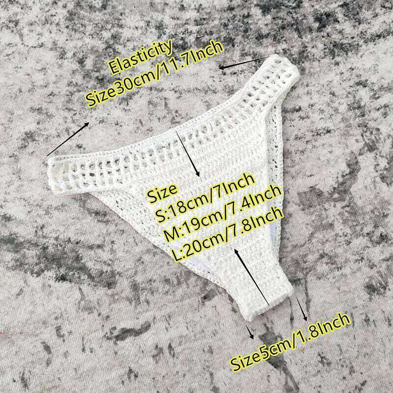 3 Piece Hand Crochet Beach Bikini Set Women Swimwear Cover UP Mini Skirt Swimsuit Suit Y260303