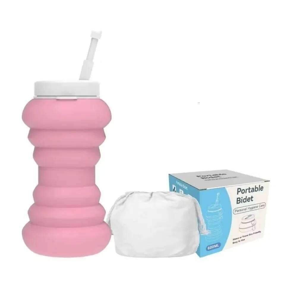 600ml Large Capacity Portable Bidet Spray Collapsible Reusable Foldable Female Washer Irrigator Manual Operation Press-flush Z260314