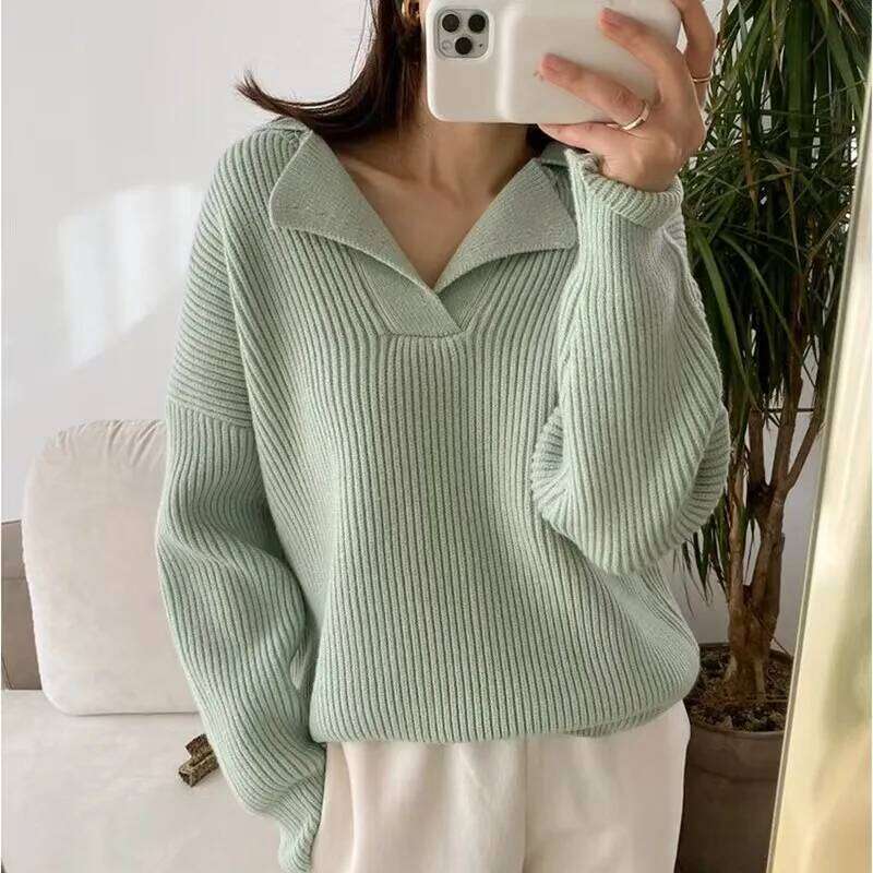 Ropa Mujer Winter 2025 Long Sleeve Women Knitted Sweater French Style Female Casual Versatile Soft Loose Pullover Tops Z260313
