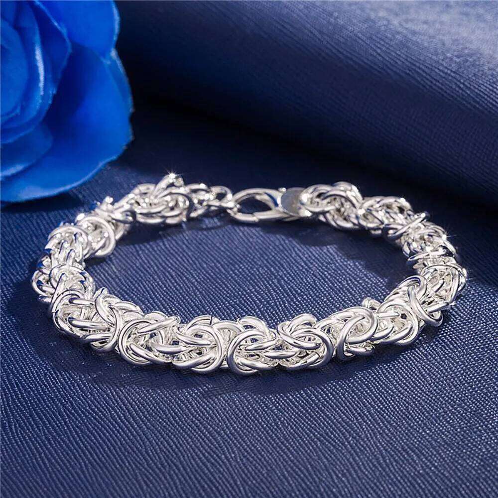 Hot Popular Brands 925 Sterling Silver Classic Circle Chain Bracelet For Woman Man Wedding Party Christmas Gifts Fashion Jewelry Z260313