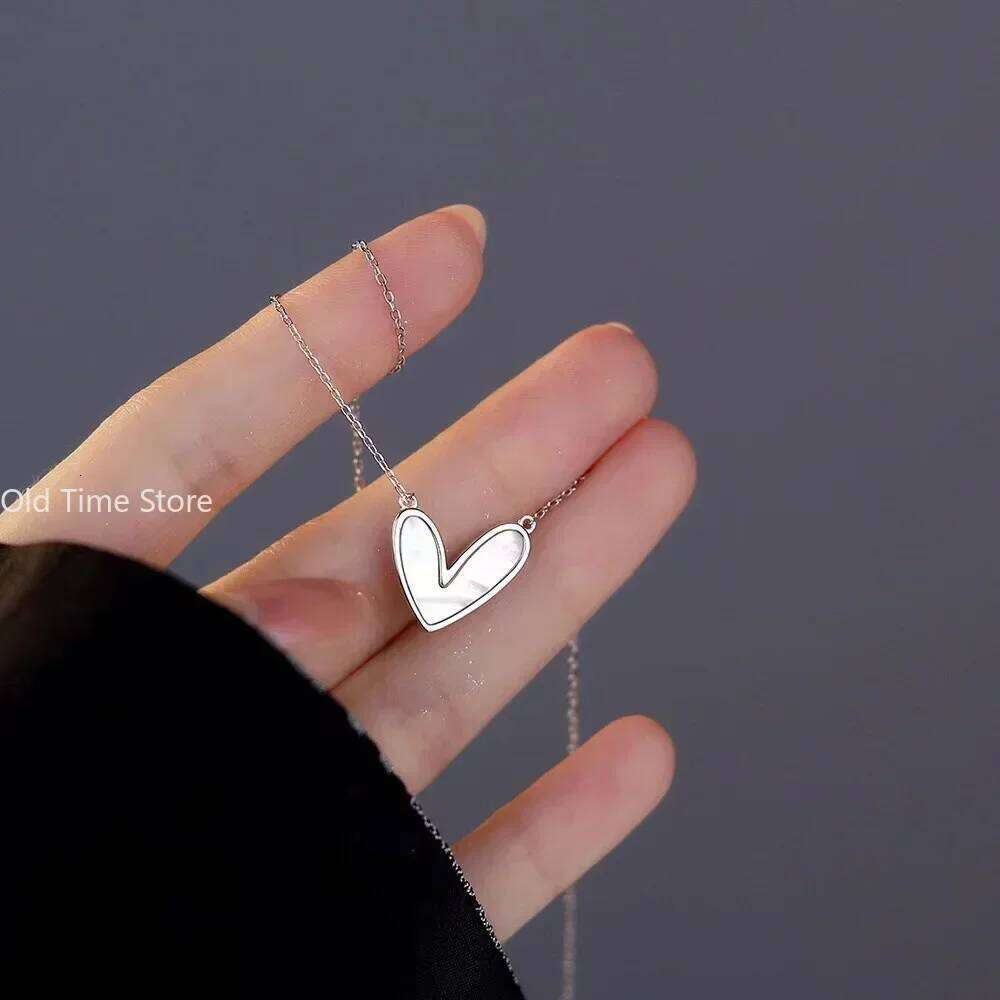 Minimalist Jewelry Pvd Gold Plated Stainless Steel Classic Heart Shaped Shell Necklace for Women Party Wedding H260312