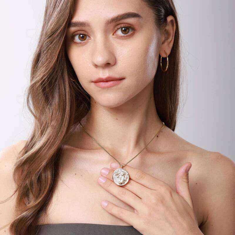 Aesthetic Athena Goddess Coin For Women Stainless Steel Vintage Charm Choker Necklace Jewelry collier femme H260312