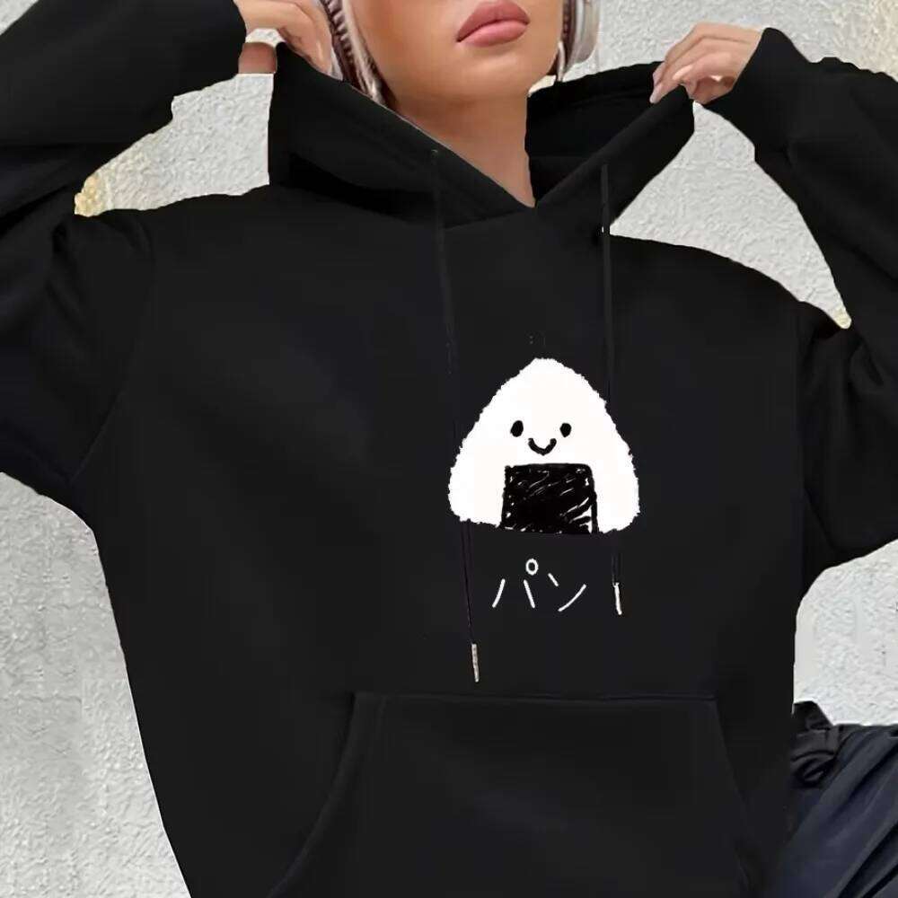 Cartoon Rice Ball Japanese Y2K Minimalist Unisex Sweatshirt Cute Loose Casual Street Men Women Pullover Harajuku Style Top Z260314