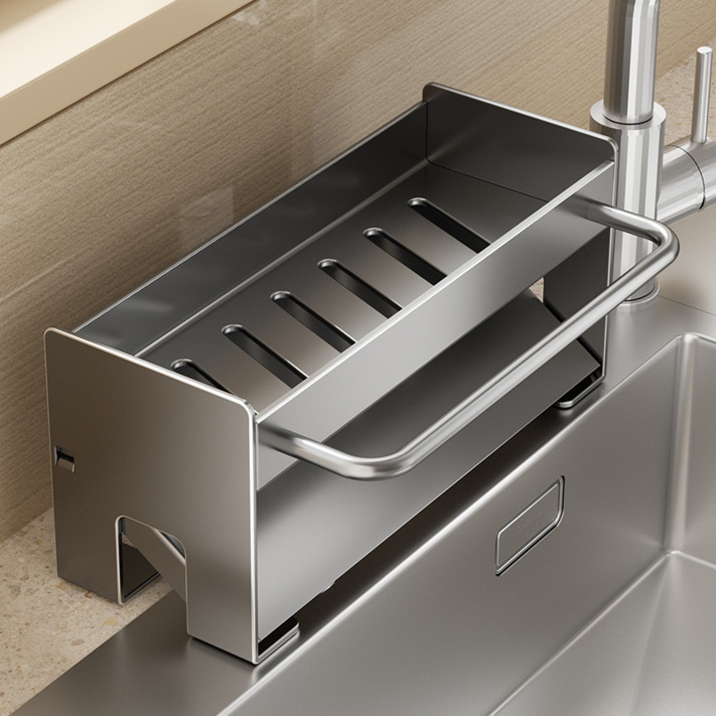Cloth Draining Rack Floor Stand Countertop Faucet Sink Sponge Steel Wool Ball Supplies Storage Kitchen Organizer