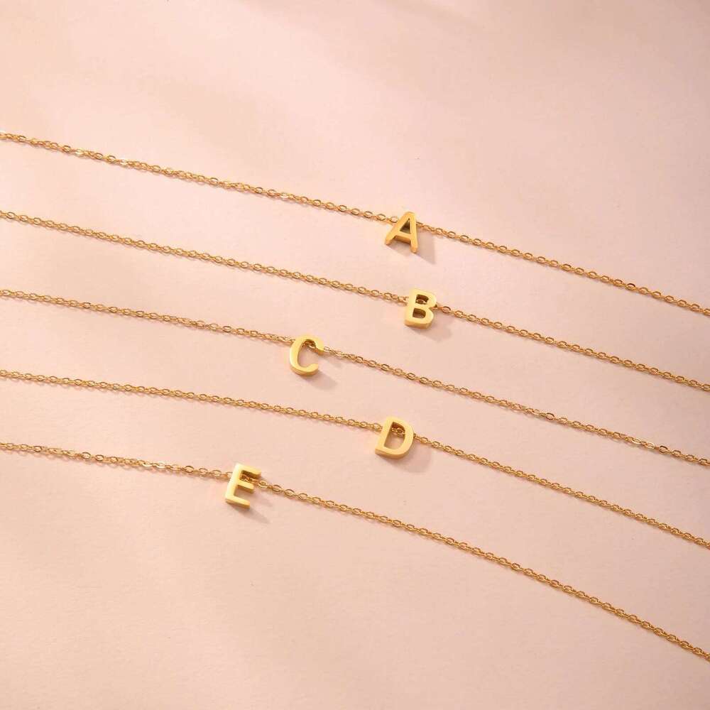 Unift Family Initial Name Necklaces Letter Alphabet M Pendant Stainless Steel Women Neck Chain Choker Trendy Minimalist Jewelry H260312