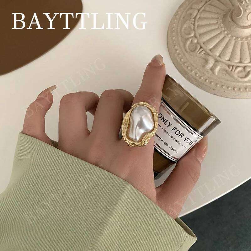 Charm 925 Sterling Silver/Gold Elegant Pearl Open Ring For Women Fashion Birthday Party Gift Jewelry Christmas H260312