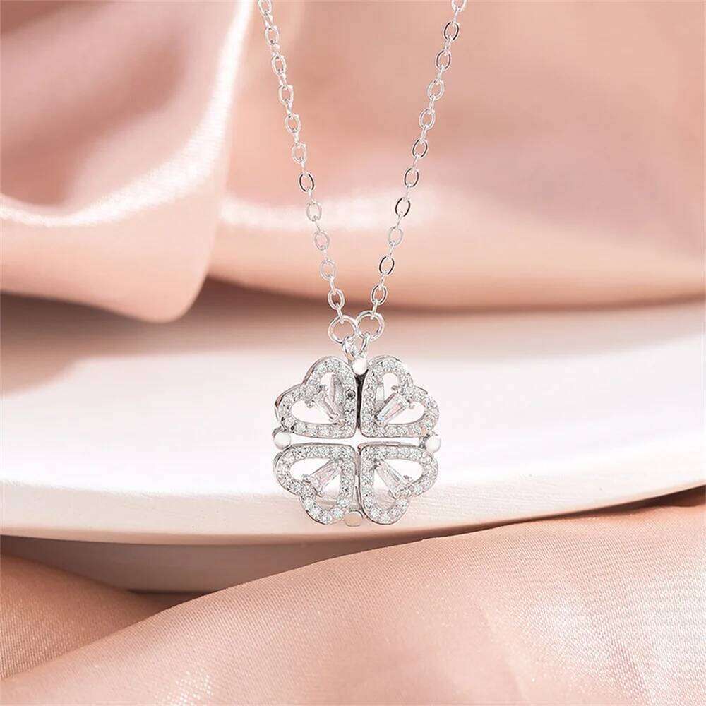 Versatile Minimalist Exquisite Beautiful Heart-shaped Design with Cr in One Titanium Steel Necklace H260312