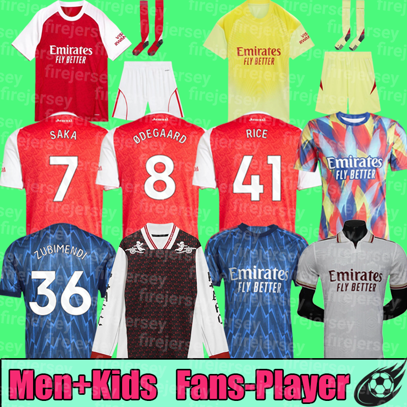 SALIBA RICE HAVERTZ 25 26 SAKA soccer jerseys 2025 football shirt Men Kids kit ODEGAARD ZUBIMENDI Lewis Skelly RAYA MADUEKE Gyokeres Long sleeves EZE Places Faces