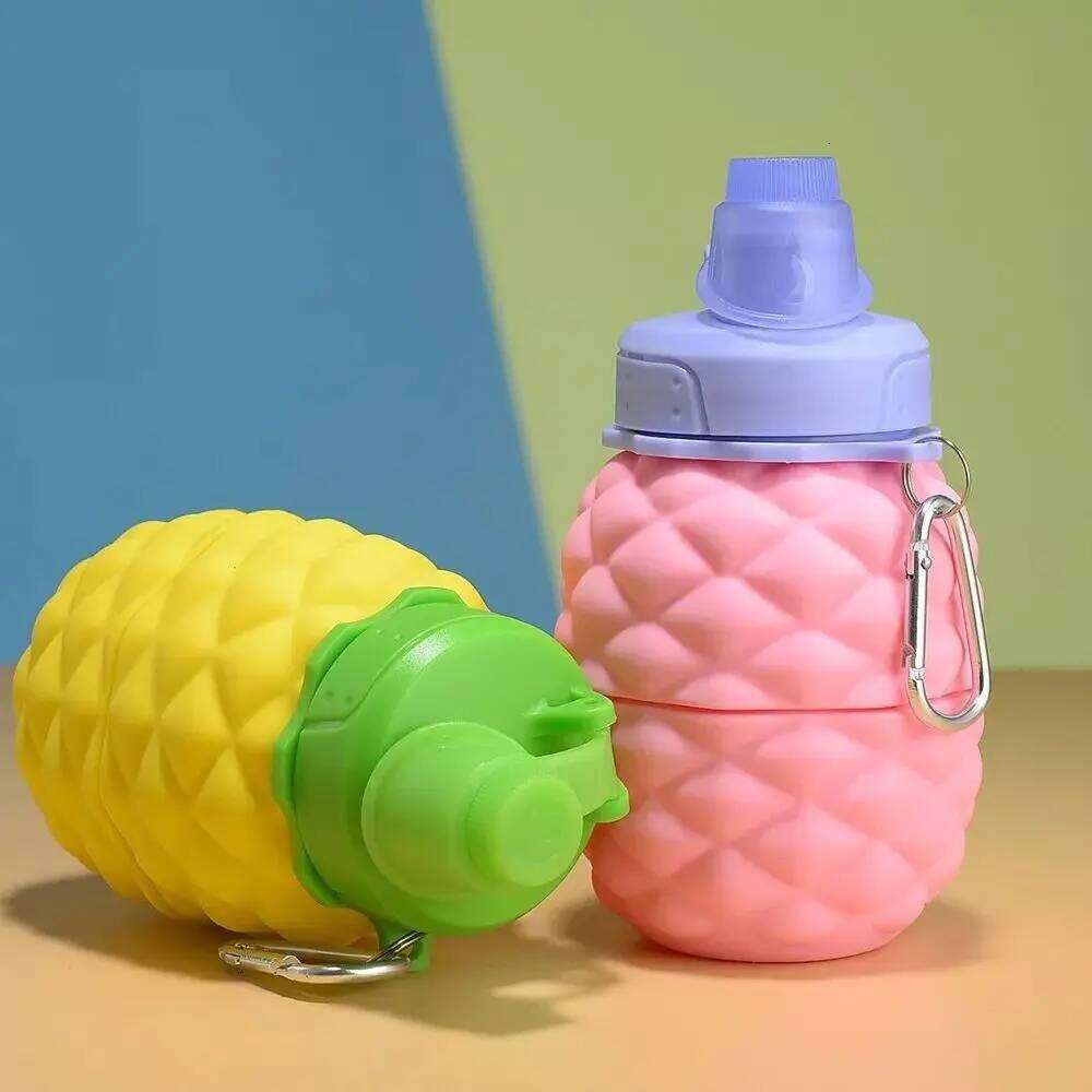 700ml Collapsible Bottles Reusable Pineapple Shape Silicone Bottle Retractable Creativity Hiking Water Cup Outdoor Z260314