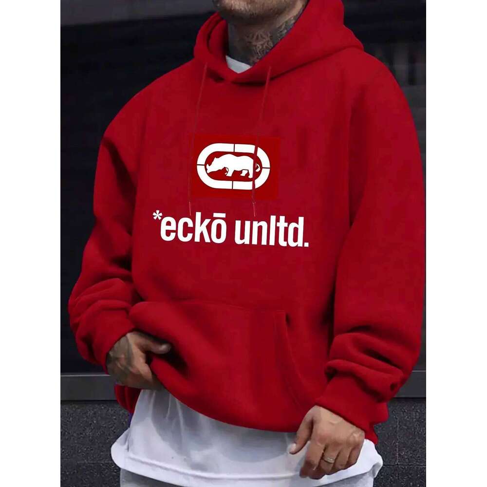 Men's with Graphic "Ecko Unlimited" - Sweater Long Sleeves Regular Fit Autumn/Winter Casual Hoodie Z260314