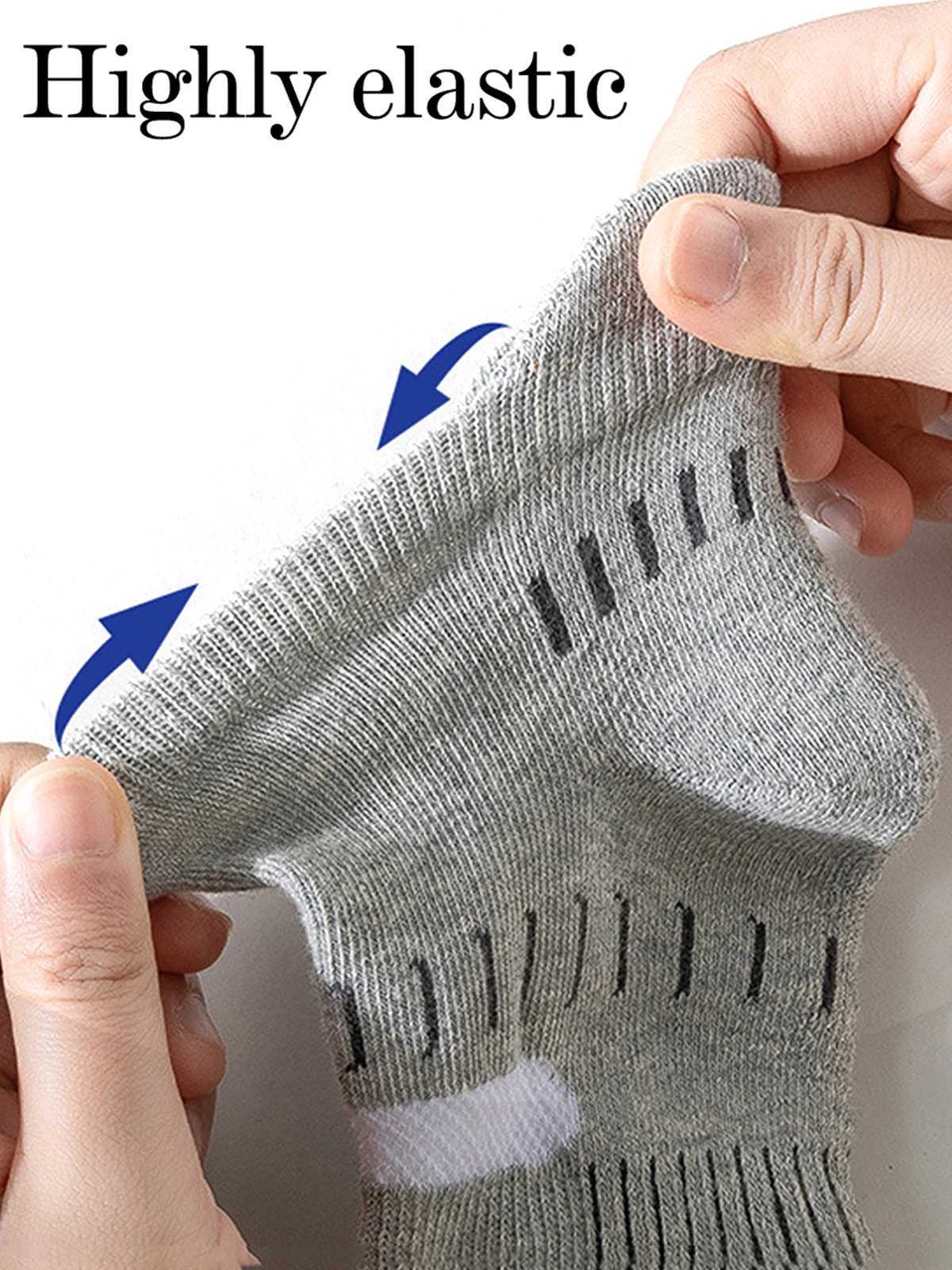 5 Pairs Men Cotton Sports Socks Mesh Breathable Running Basketball Cycling Male Short Socks Set For Men D260313