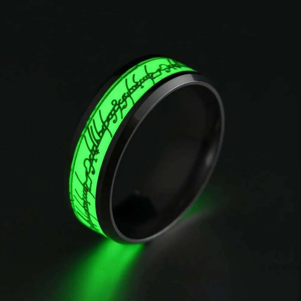 Radiant Night Glowing Ring Stainless Steel Jewelry Durable Accessories A Stylish Glow Perfect Dark Hour Gift for Him or Her H260312