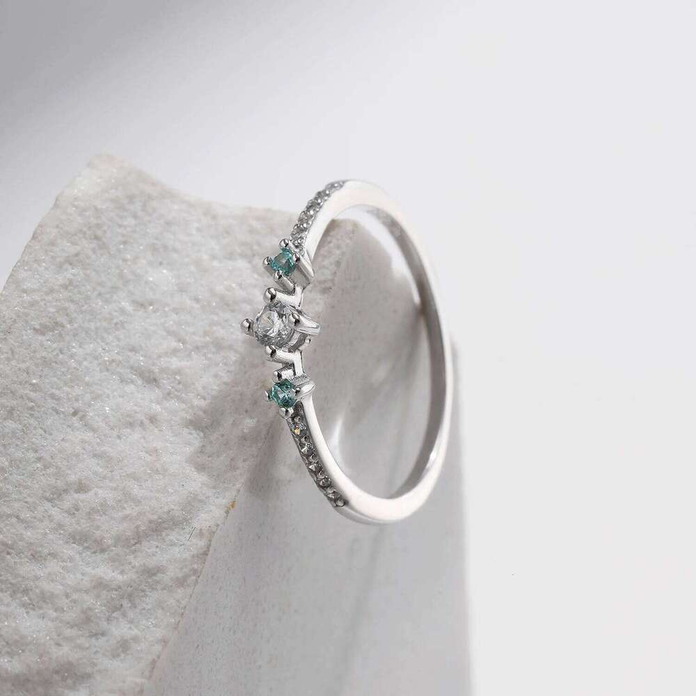 MODIAN 925 Sterling Silver Simple Basic Stackable Delicate Round Stone CZ Finger Ring For Women Party Jewelry Gift H260312