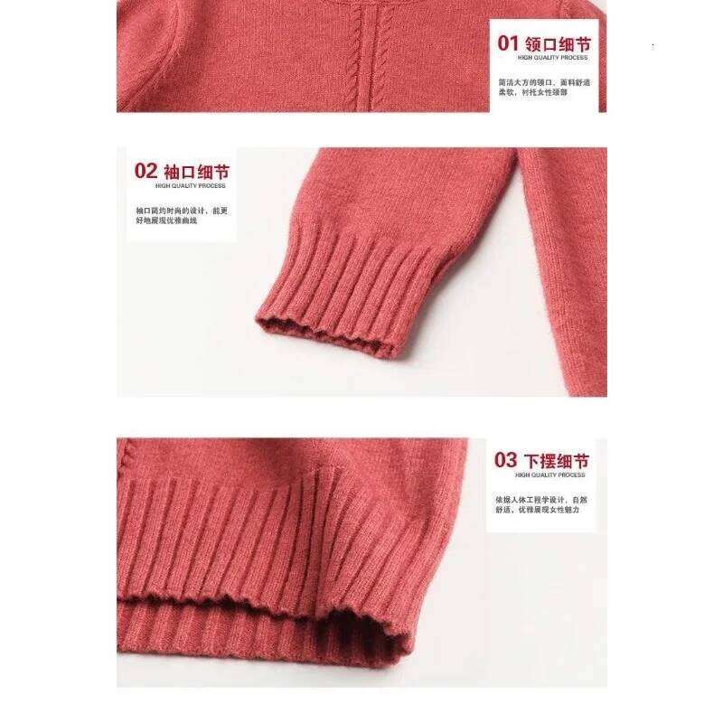 Autumn and Winter Knitted Base Layer with Long Turtleneck for Women Casual Solid Color Loose Sweater Dress Z260314