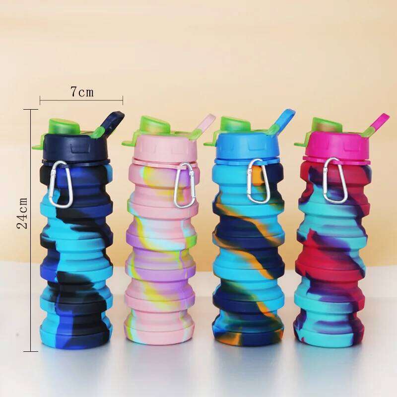 Outdoor Sports Silicone Folding Cup Camouflage Creative Cycling Travel Children Portable Water Bottle Z260314