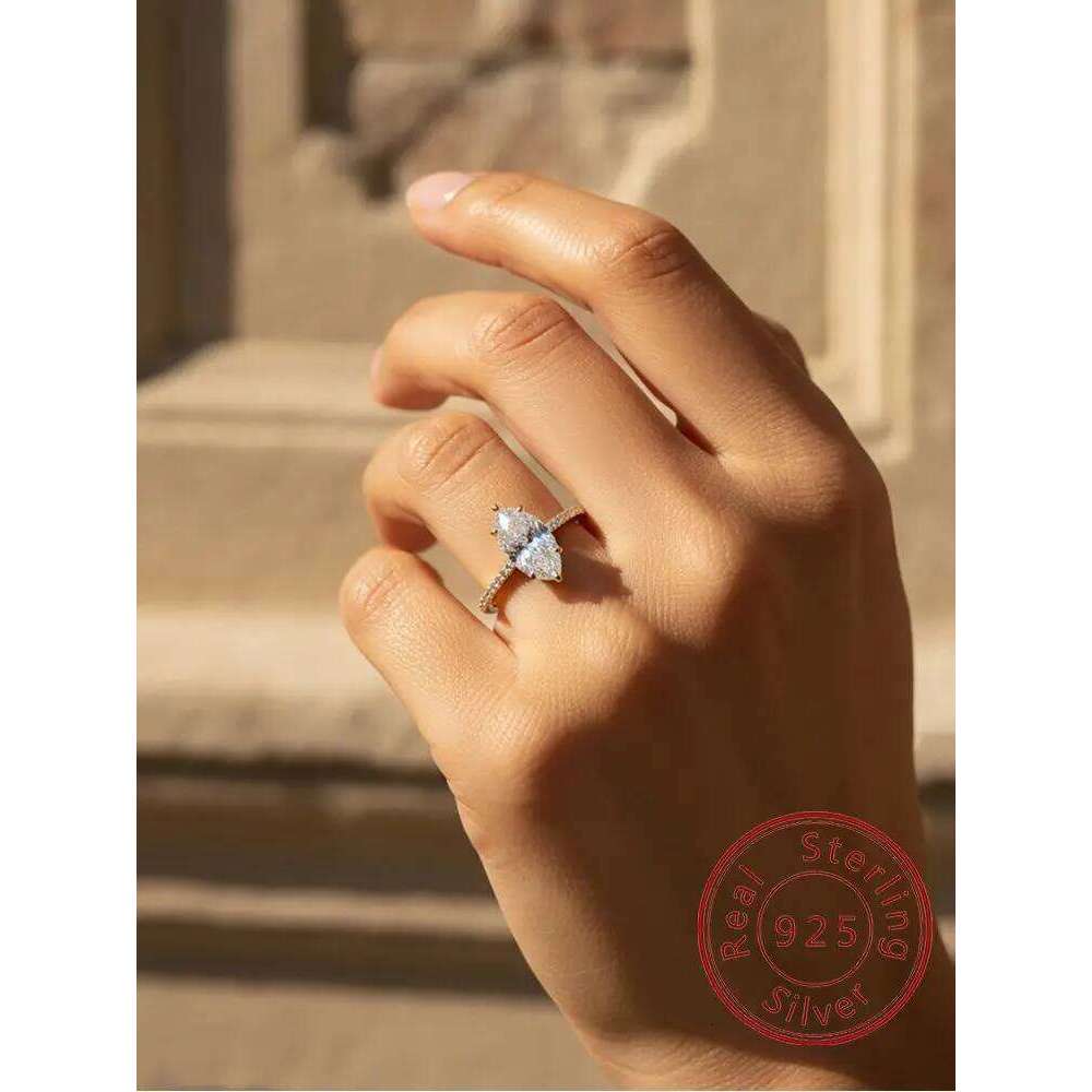 925 Sterling Silver Fashion Classic 1-3Carat Marquise Zircon Ring For Women Engagement Wedding Luxury High Quality Fine Jewelry H260312