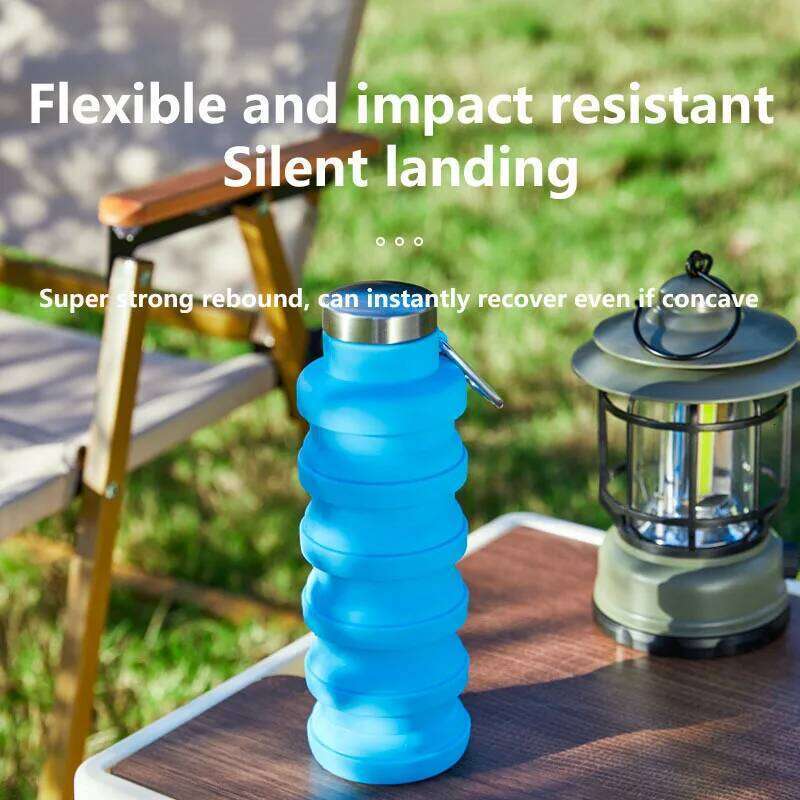 1Pcs Collapsible Water Bottle, Reuseable BPA Free Silicone Foldable Bottles Portable Hiking Cup For Outdoor Mountaineering Tours Z260314