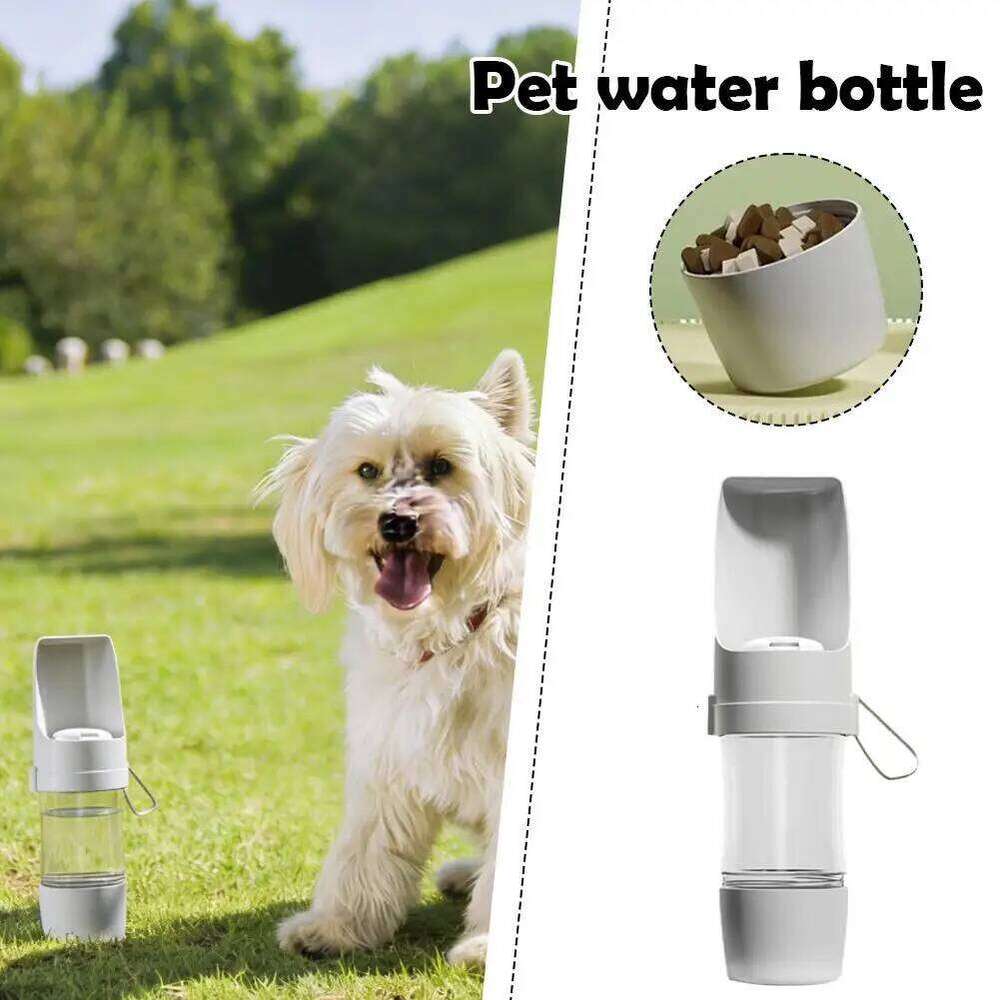 2-in-1 Pet Travel Bottle - Portable Dog Cup with Food Container, No Wet Mouth, Outdoor Water Dispenser for Pets 26W0313