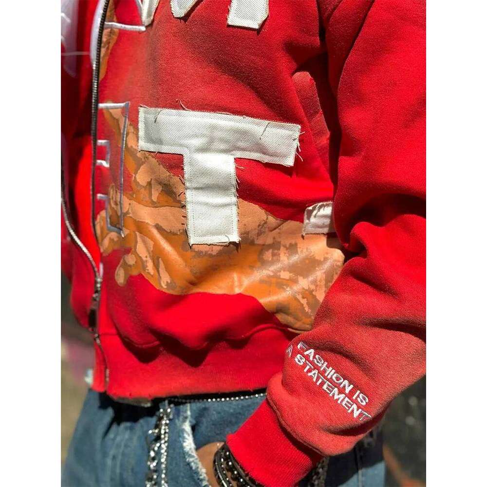 Trendy Baggy Hooded Cardigan Mens Y2K Pattern Print Loose Zip-up Hoodie Sweatshirt Men Spring Hip Hop Long Sleeve Hoodies Unisex Z260314