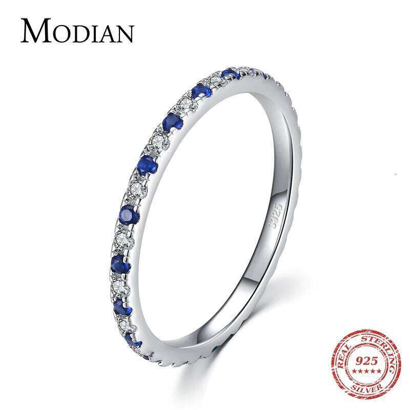 Modian Rainbow CZ Finger Rings for Women Stackable Slim 4 Color Wedding Engagement Band 925 Sterling Silver Fine Jewelry 2021 H260312