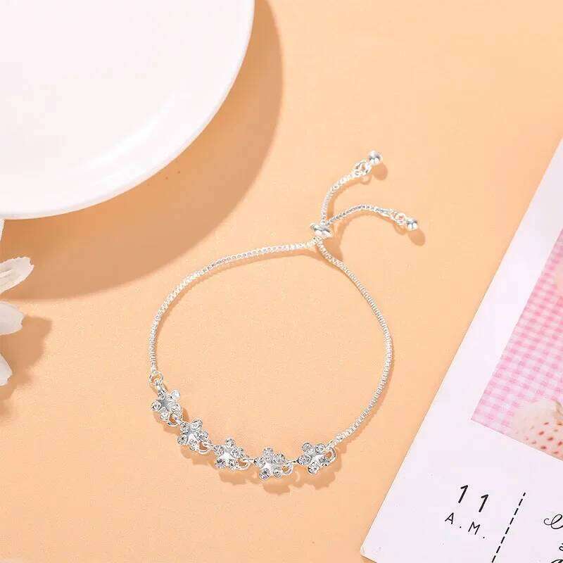 Elegant Inlaid Rhinestone Korean Bracelets Gold Colour Flower Charm Bracelet For Women Fashion Jewelry Accessories Party Gifts Z260313