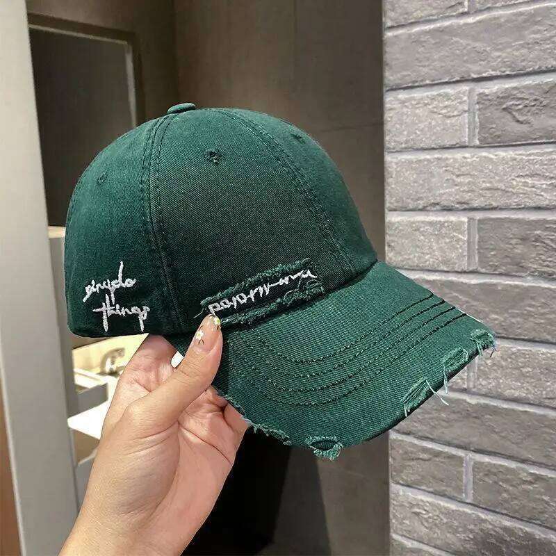 Purple Pleated New 2023 Flat Tongue Hat Small Face Wide brim Versatile Sunscreen Baseball cap for Men and Women Z260313