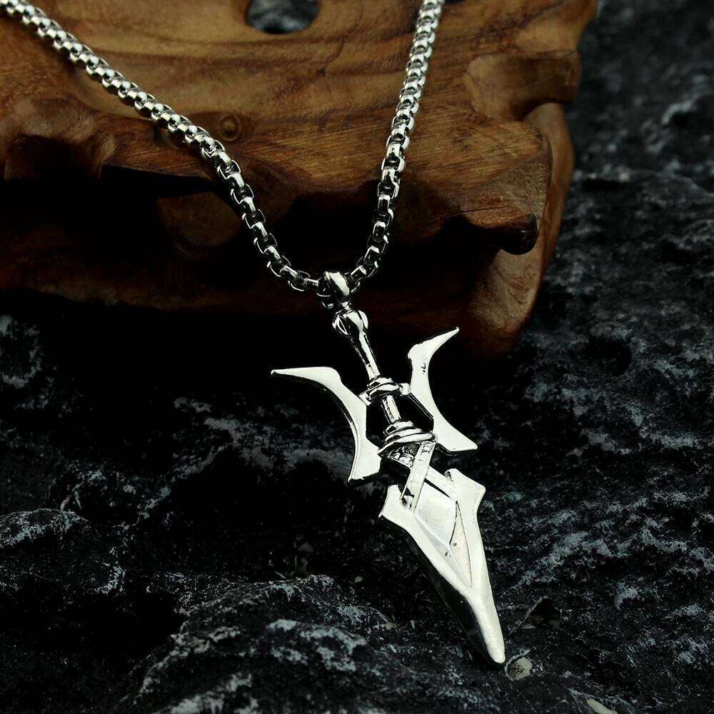 Anime Death Misa Amane Necklace Halberd Pendant Necklaces Cosplay Jewelry Gifts H260312